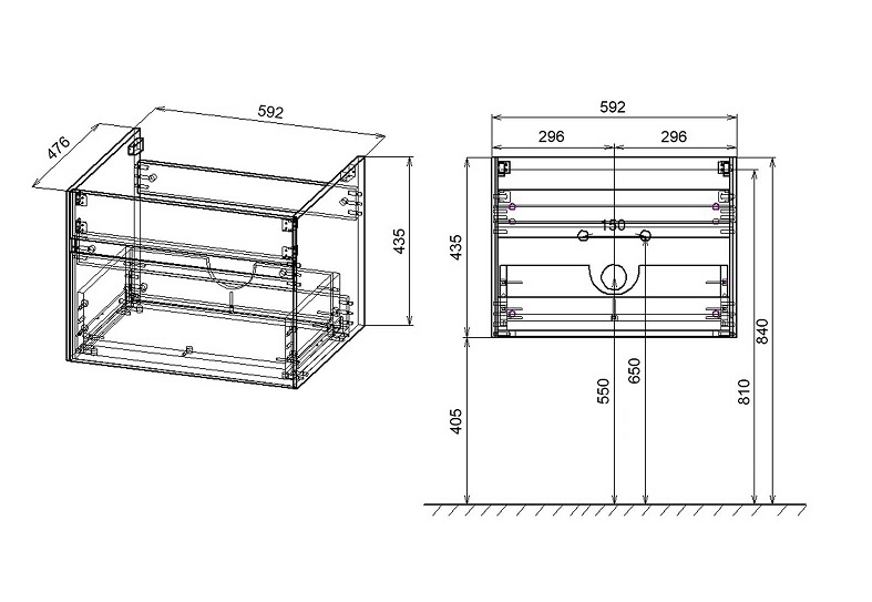 Тумба с раковиной Vincea Chiara new 60 см