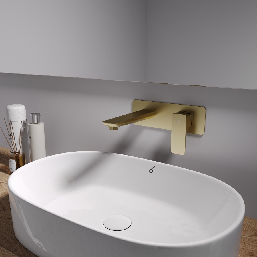 Смеситель для раковины Oliveeka D-Line OL-869003-BG золото матовое