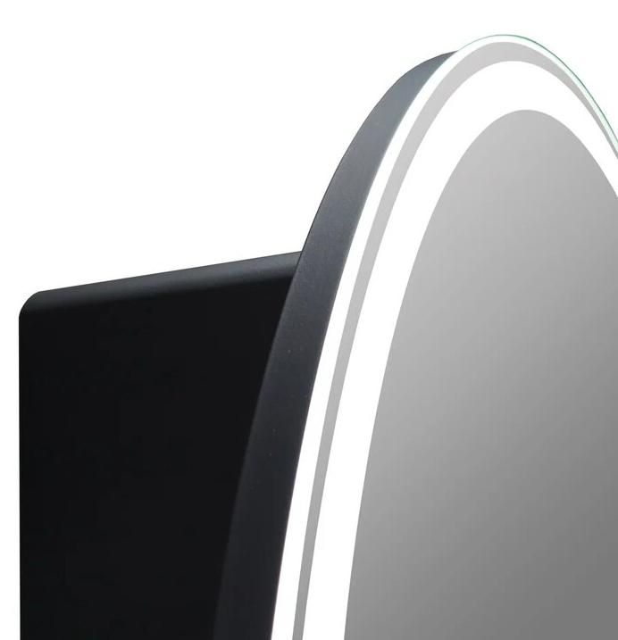 Зеркальный шкаф Континент Torneo LED 60x60 с подсветкой, черный МВК068