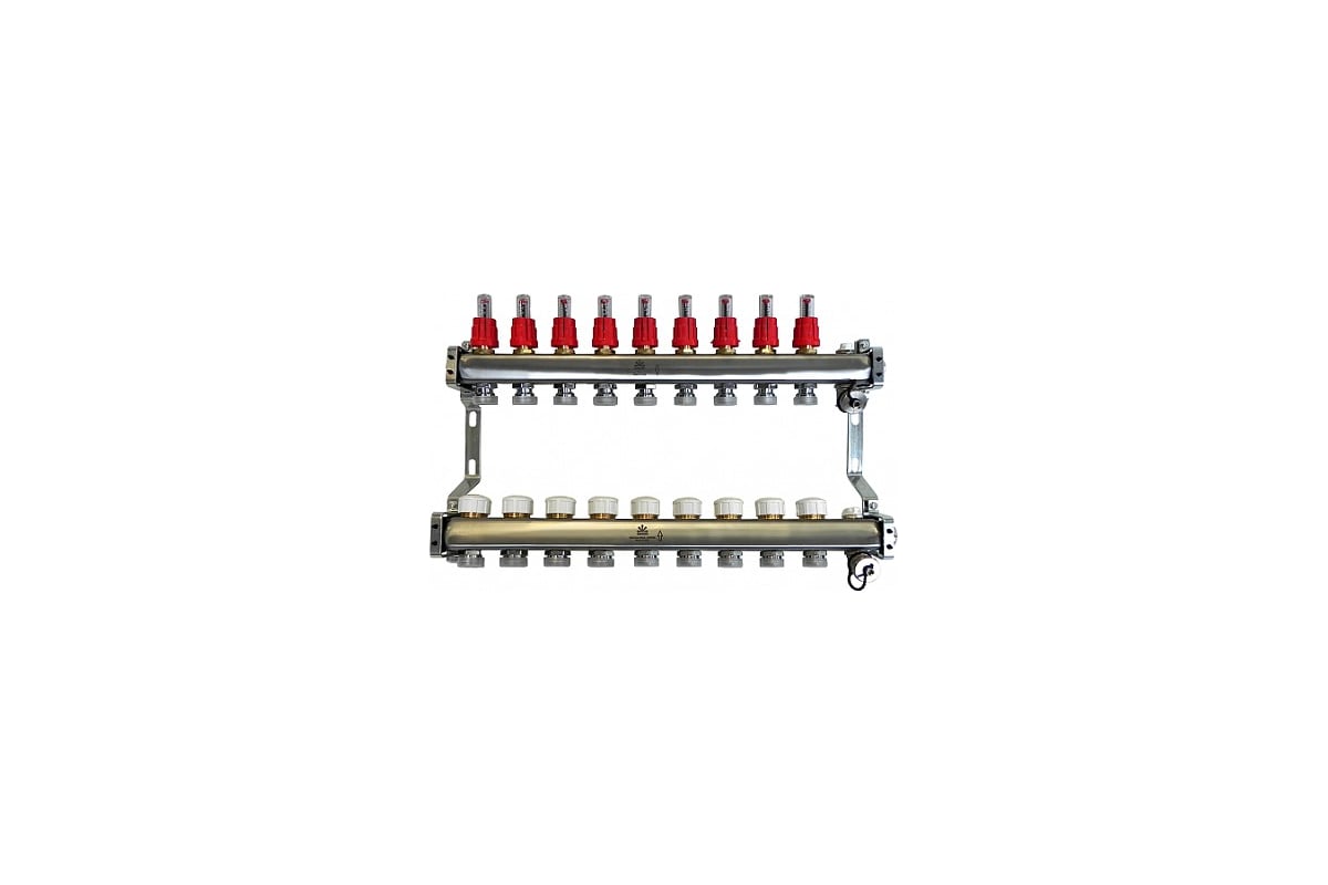 Коллекторный блок для теплого пола 1x3/4EU отв.-9 Gekon GK 72109