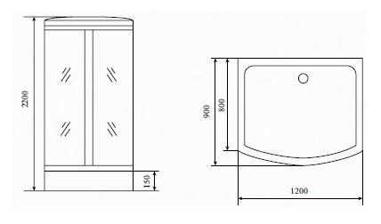 Душевая кабина Timo Comfort T-8815 120x90, c г/м, прозрачные стекла (Clean Glass), хром