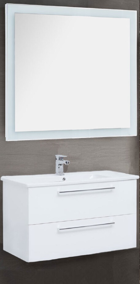Мебель для ванной Dreja Gio 100 см белый глянец