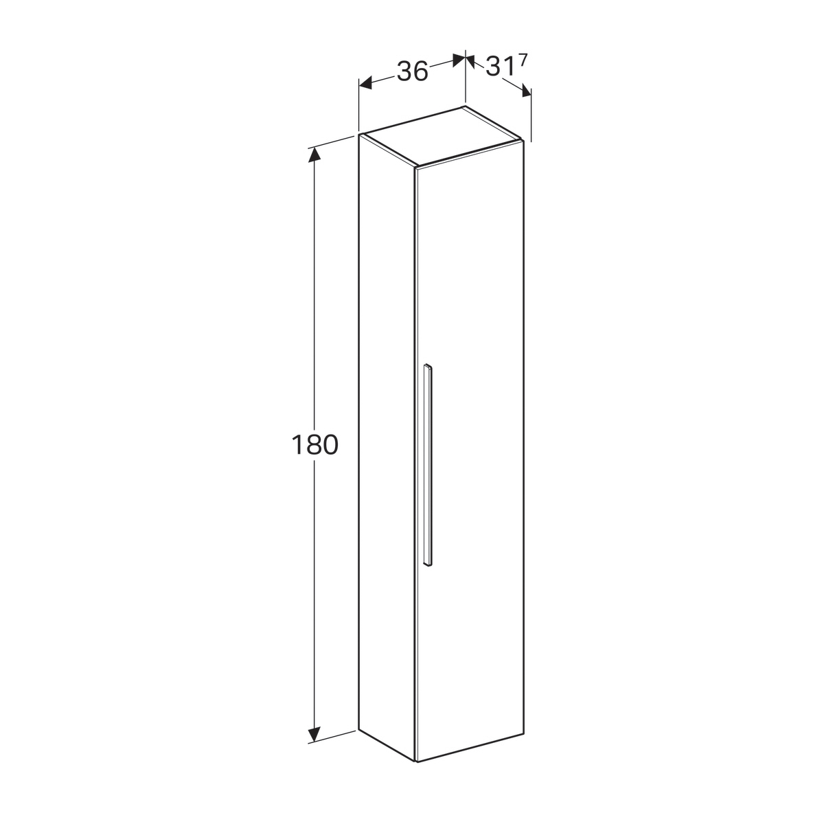 Шкаф пенал Geberit iCon 35 см