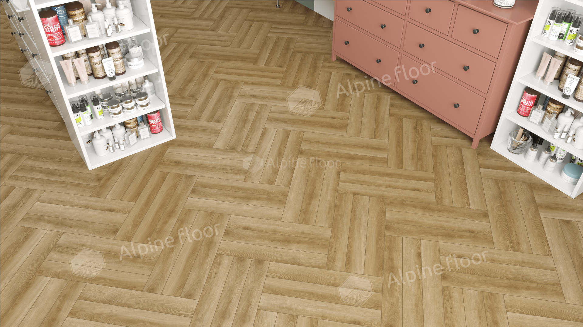 Ламинат Alpine Floor Herringbone Дуб Эльзас 606x101x8 мм, LF102-2B