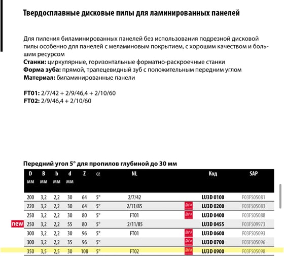Пила дисковая Freud 350x3.5x30 мм, Z108, HM Lu3D 0900
