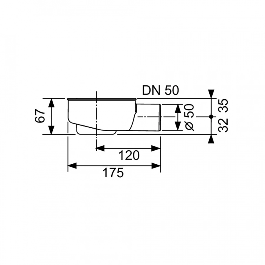 Сифон TECEdrainline 650000 DN 50, боковой слив 0,7 л/c