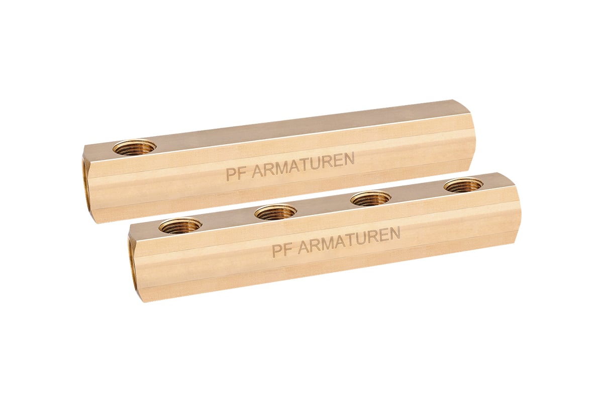 Коллектор PROFACTOR латунный, односторонний в/в 3/4" х 4 вых 1/2"вн PF MF 258.4