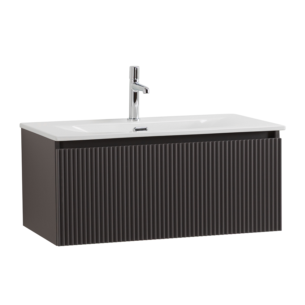 Тумба с раковиной BelBagno Uno 80 см 1 ящик, Темно-серый матовый