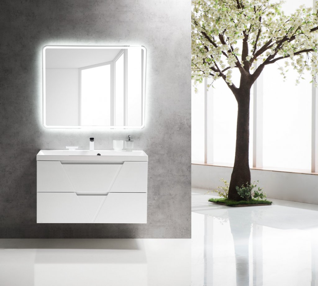 Тумба с раковиной BelBagno Vittoria 100 см Bianco Lucido (эмаль)