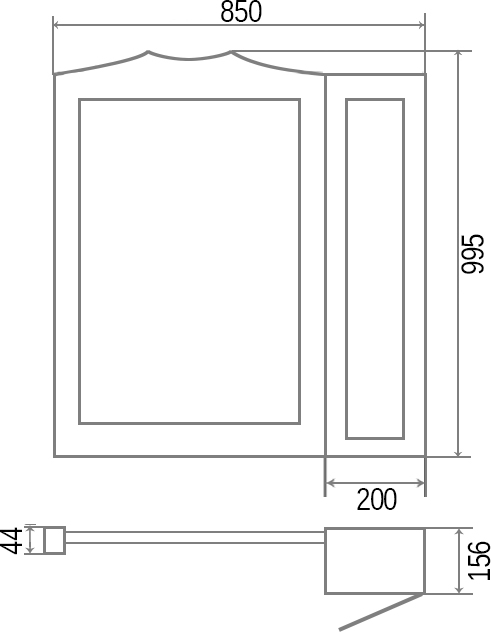 Зеркальный шкаф Orange Классик 85 см орех антикварный, F7-85ZS1