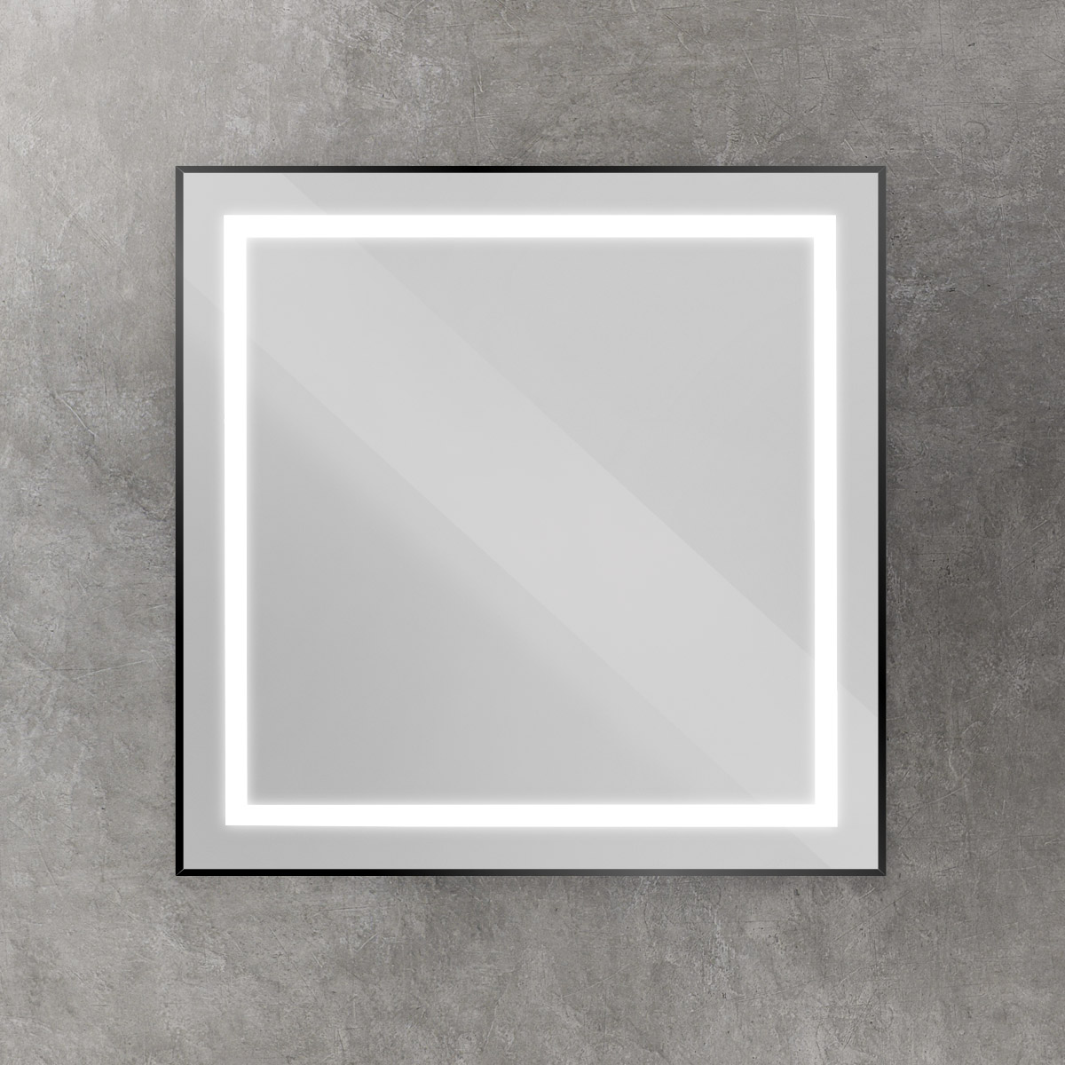 Зеркало BelBagno SPC-KRAFT-800-800-SENS-NERO 80x80 см сенсорный выключатель, черный