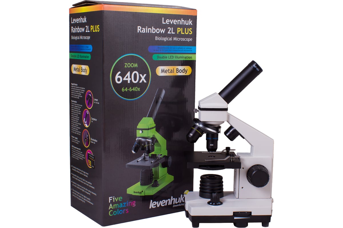 Микроскоп Levenhuk Rainbow 2L PLUS Moonstone\Лунный камень 69041