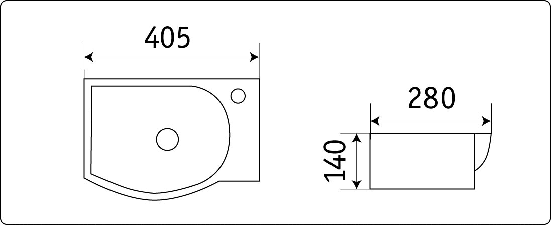 Раковина CeramaLux N78404L 40.5 см левая