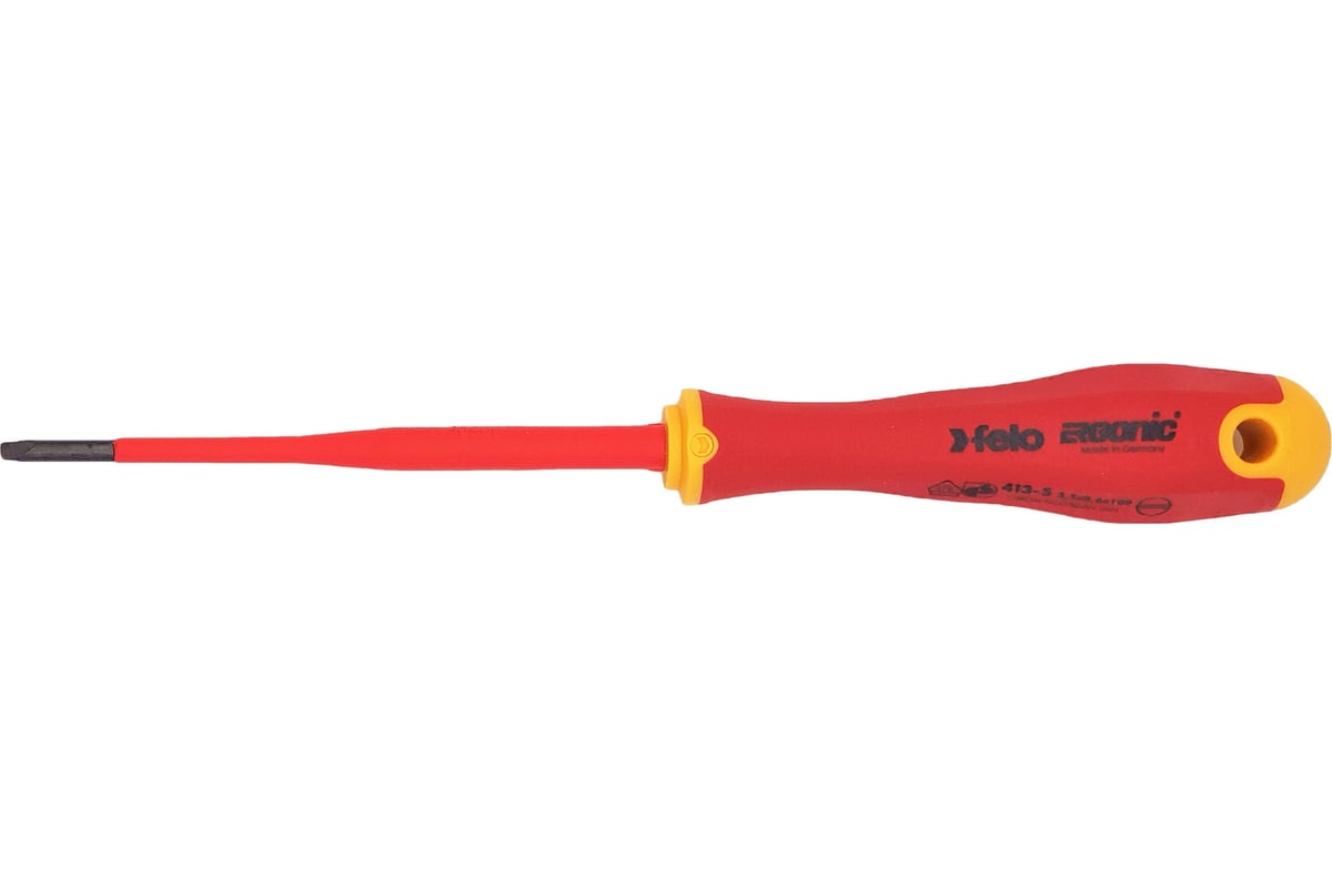 Диэлектрическая отвертка Felo SL 3,5х0,6, E-Slim Ergonic 41393590