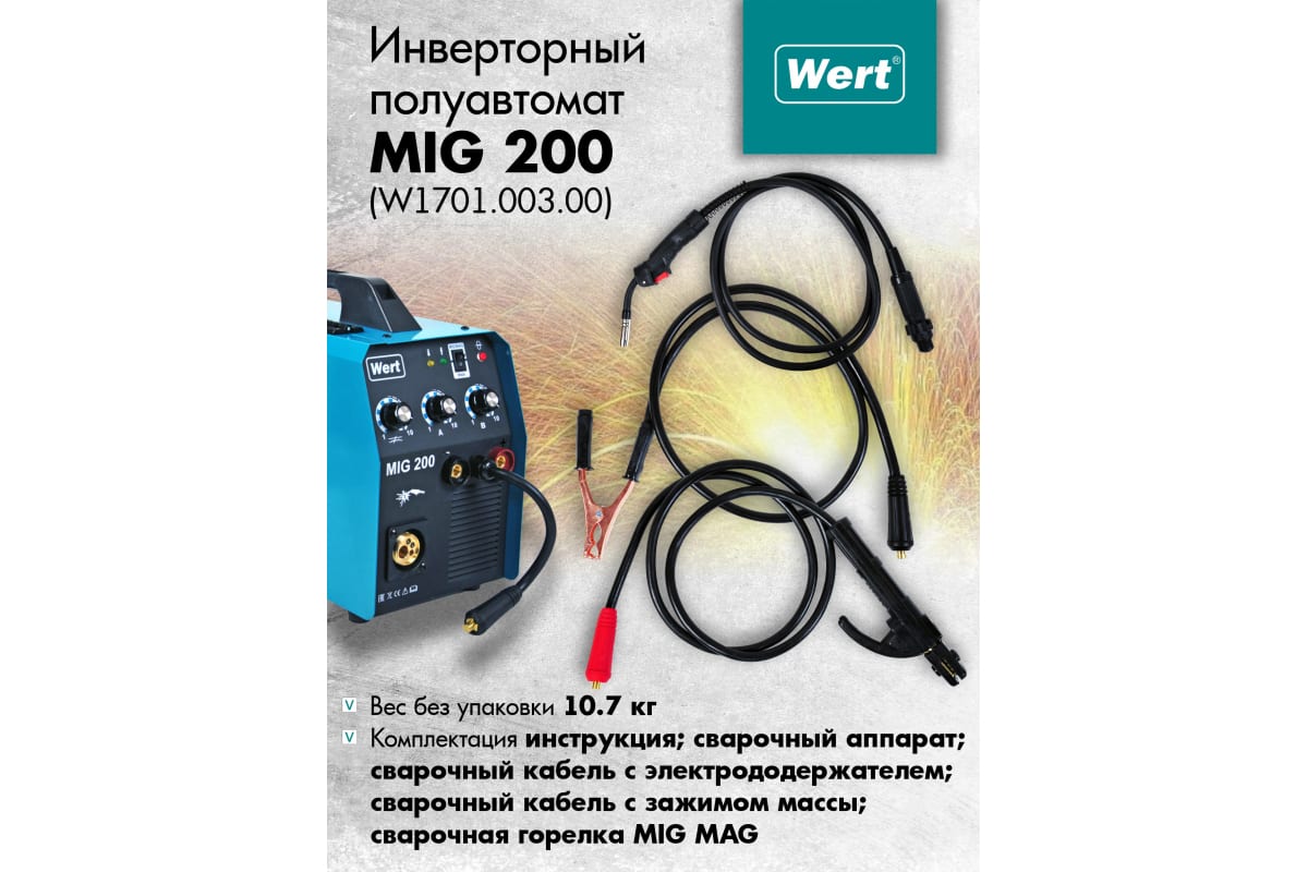 Сварочный аппарат Wert MIG/MAG MIG 200 (W1701.003.00) 195062