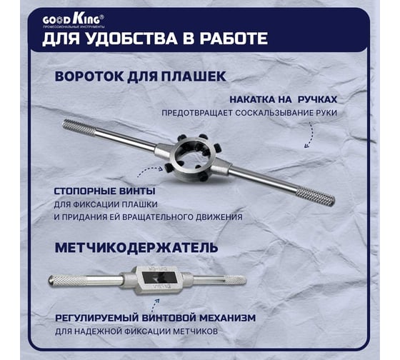 Набор плашек и метчиков GOODKING 32 предмета PM-10032