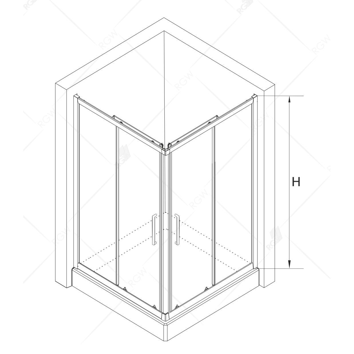 Душевой уголок RGW Classic CL-34 80x80 прозрачное, хром