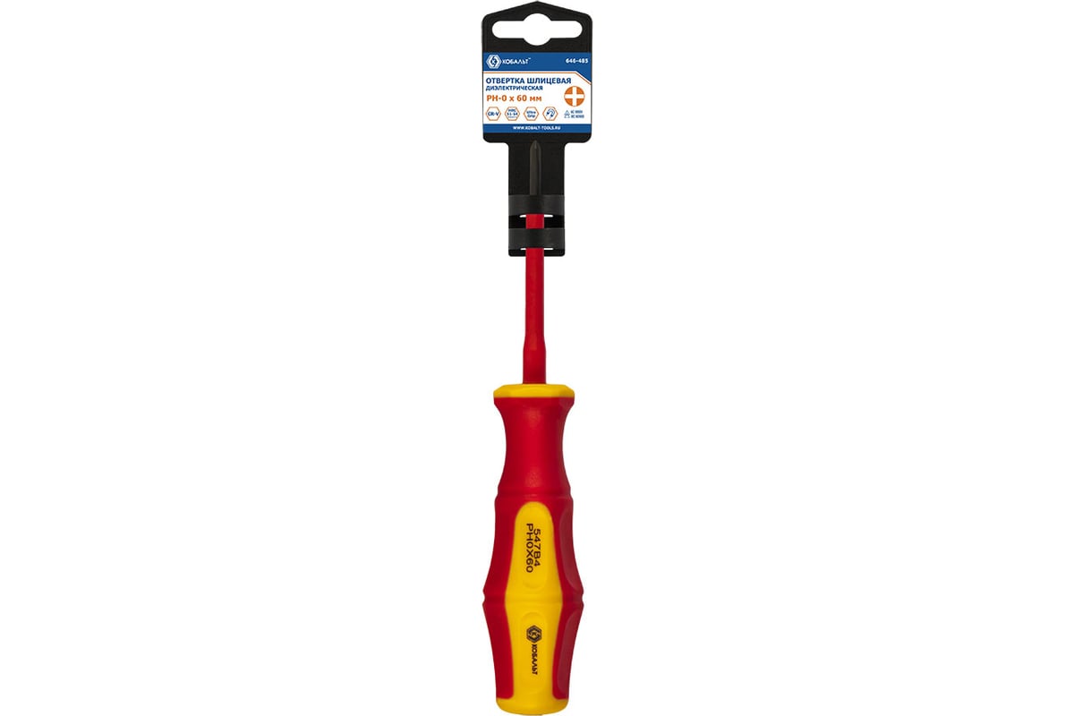 Отвертка диэлектрическая Ultra Grip PH-0 х 60 мм CR-V КОБАЛЬТ 646-485