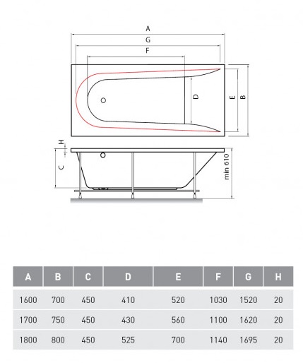 Акриловая ванна Vayer Boomerang 170x75