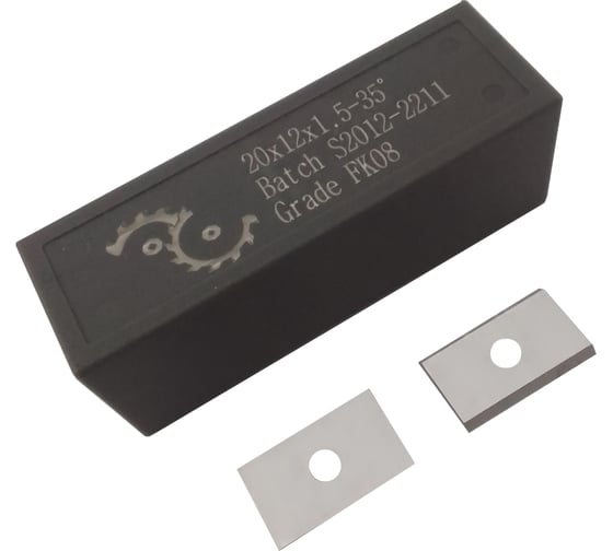 Нож сменный твердосплавный FHONK 20x12x1.5 стандарт HW 35º Z=2 NR (упаковка 10шт) 201215FK08-10