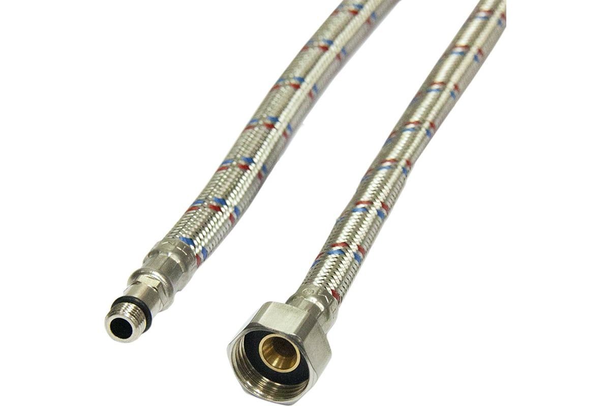 Подводка для смесителей СТМ сталь, 1/2xM10x120 см., короткий штуцер CWFSS120