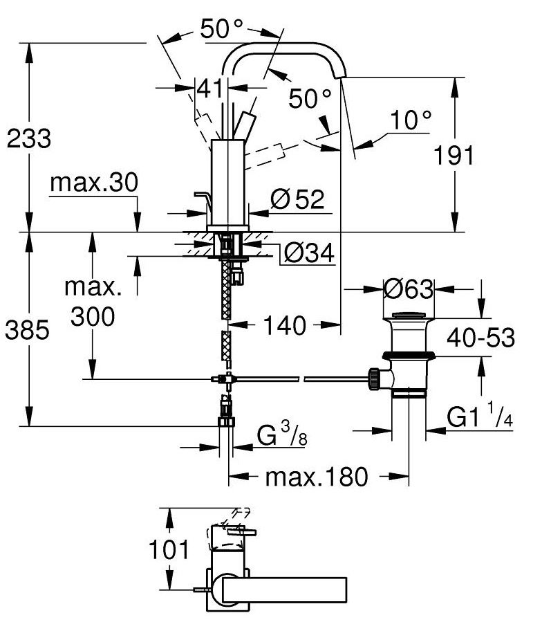 Смеситель для раковины Grohe Allure 32146000