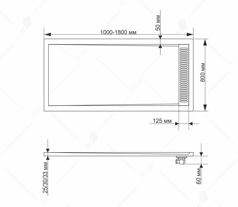 Поддон для душа RGW STM-088G 80x80 каменный, графит