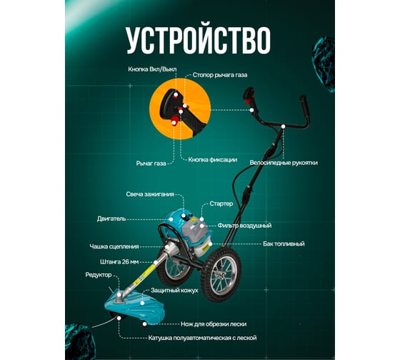 Триммер бензиновый GPT TBC-522 K