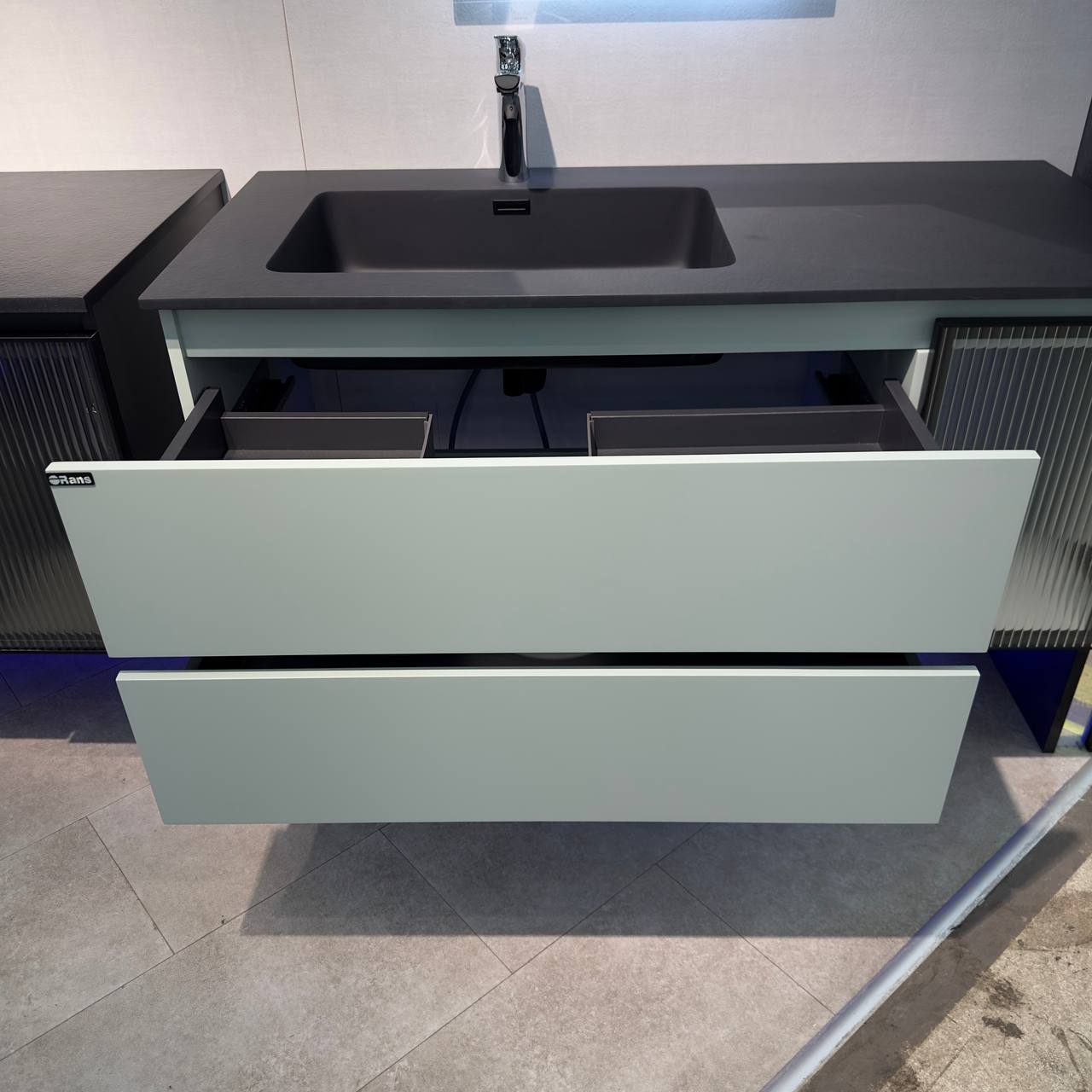Тумба с раковиной Orans BC-2055-1200L-2GC 120 см серо-зеленый