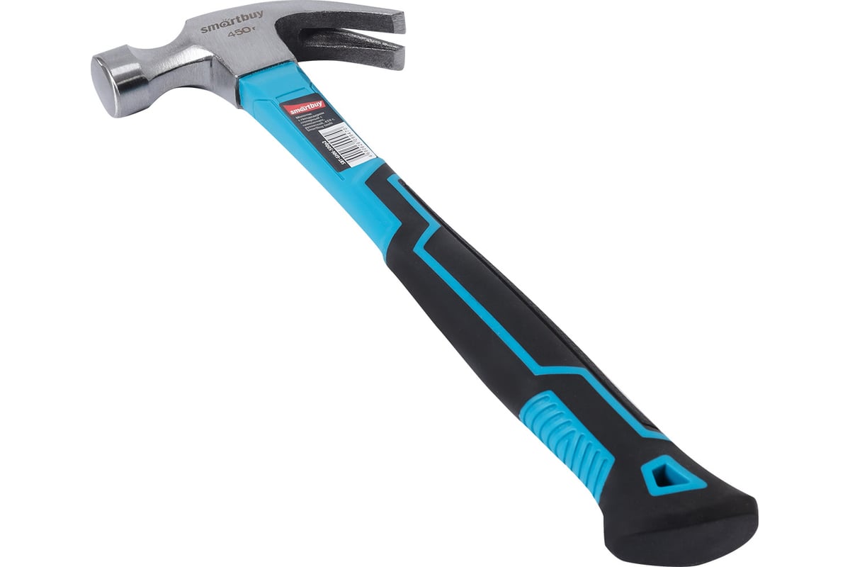 Столярный молоток с гвоздодером с плексигласовой рукояткой Smartbuy 450 г, tools SBT-GHN-500p2