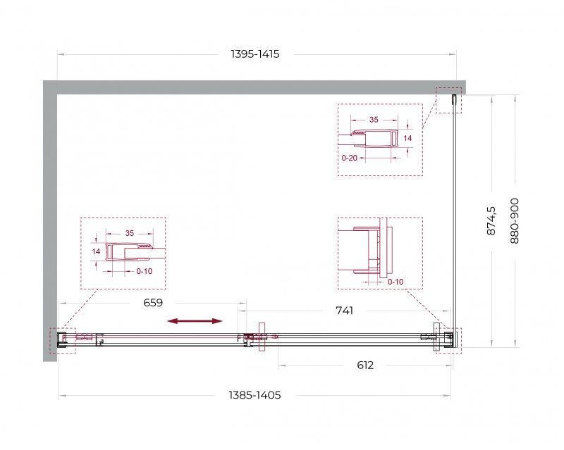 Душевой уголок BelBagno SOFT_CLOSE-1-AH-1-140/90-C-GM 140x90 прозрачный, оружейная сталь Душевой уголок BelBagno SOFT_CLOSE-1-AH-1-140/90-C-GM 140x90 прозрачный, оружейная сталь