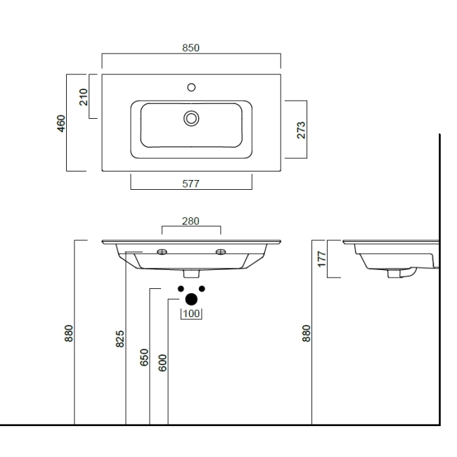 Раковина Kerama Marazzi Piano PI.wb.85 85 см