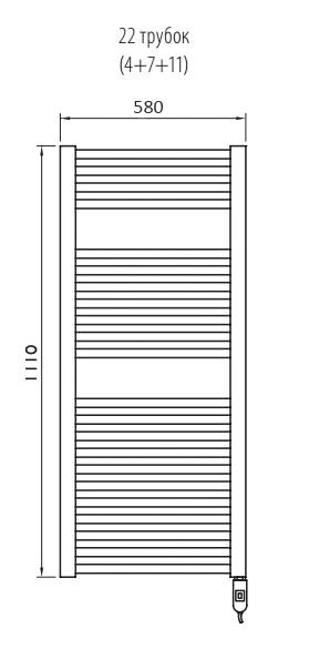 Полотенцесушитель электрический Irsap Ares EIM058IK1IR01NNN 58x111.8 с термостатом, черный матовый