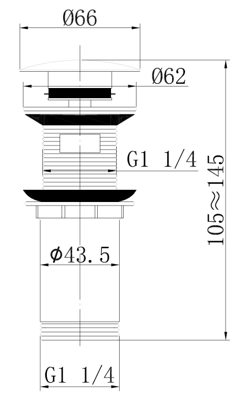 Донный клапан Abber AF0010W с переливом, белый