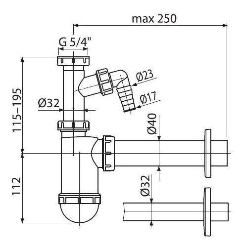 Сифон для раковины Alcaplast A430P выпуск 32