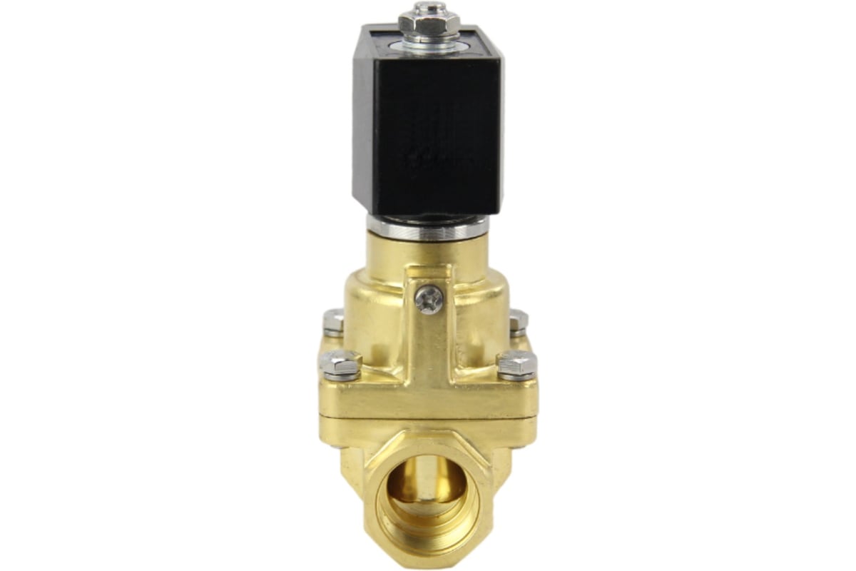 Электромагнитный клапан DN.ru V2W-1000P-NC Ду50 Ру0.4-16 НЗ PTFE 24В DC D130-02345
