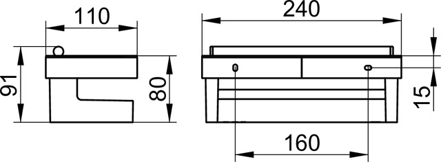 Полка Keuco Collection Moll 12759010001 со встроенным стеклоочистителем, хром/антрацит