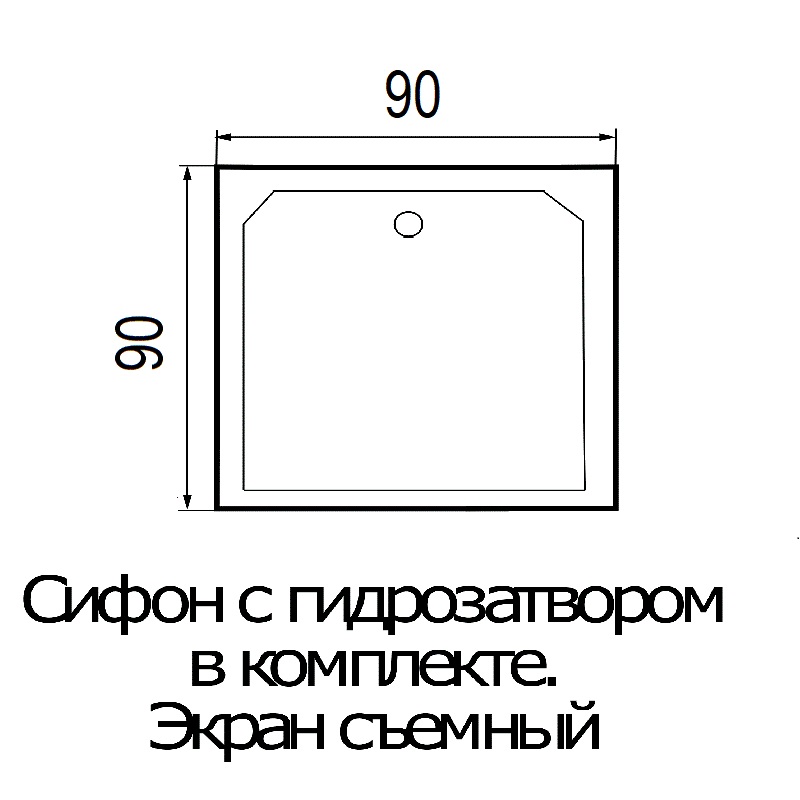 Поддон для душа Wemor 90/38 S 90x90