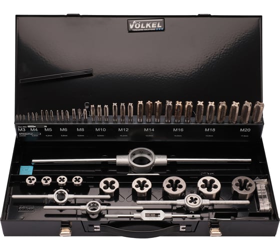 Набор метчиков и плашек VOLKEL M5-M20 HSS-G 47пр V49301