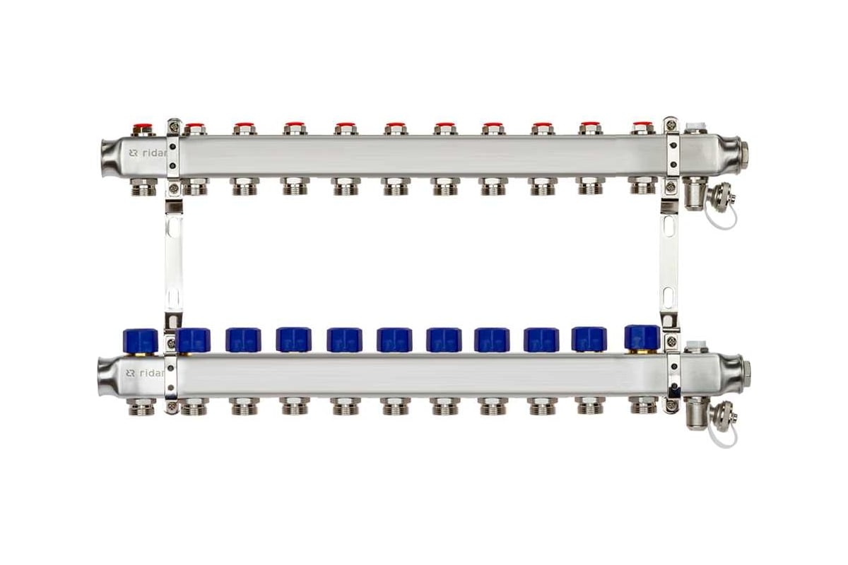 Комплект коллекторов  с кронштейнами Ридан SSM-11R set 11 контуров 088U0981R