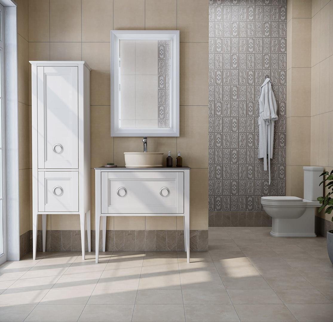 Шкаф пенал Kerama Marazzi Plaza Classic 175 см белый