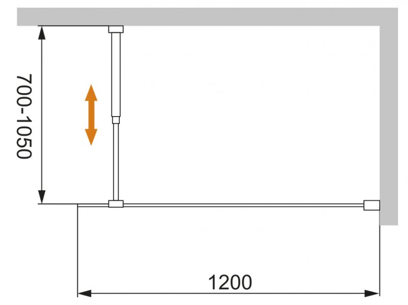 Душевая перегородка Cezares LIBERTA-L-1-120-BR-NERO 120x195 тонированная бронза, профиль черный