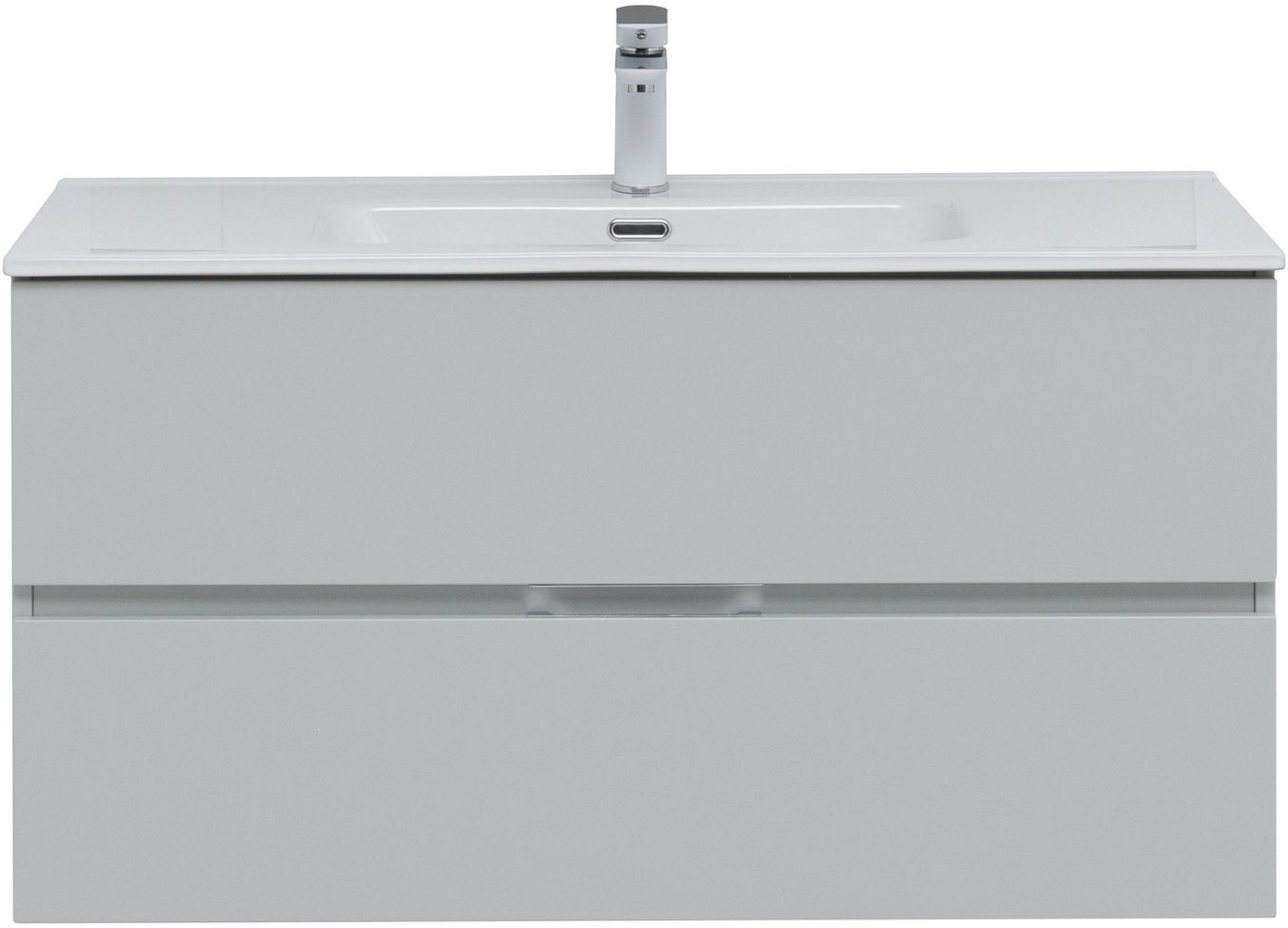 Тумба с раковиной Aquanet Алвита New 100 см серый