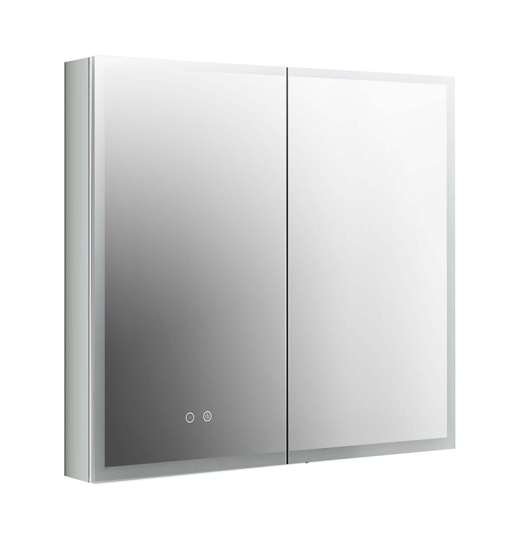 Зеркальный шкаф Aquatek 80x70 см с подсветкой, антипар, хром AQ7803B-MLC