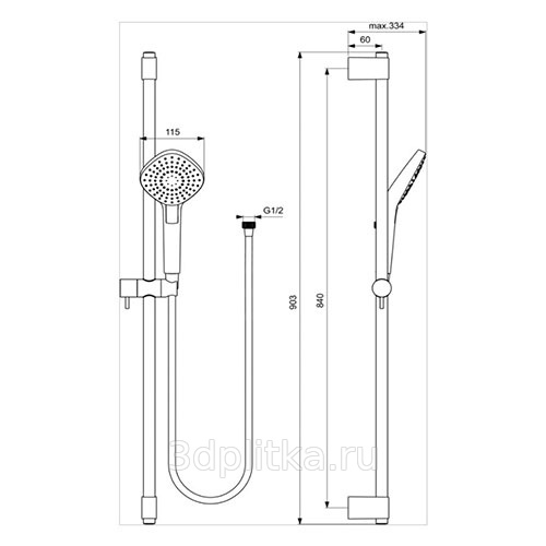 Душевой гарнитур Ideal Standard Idealrain Evo Diamond L3 B2238AA