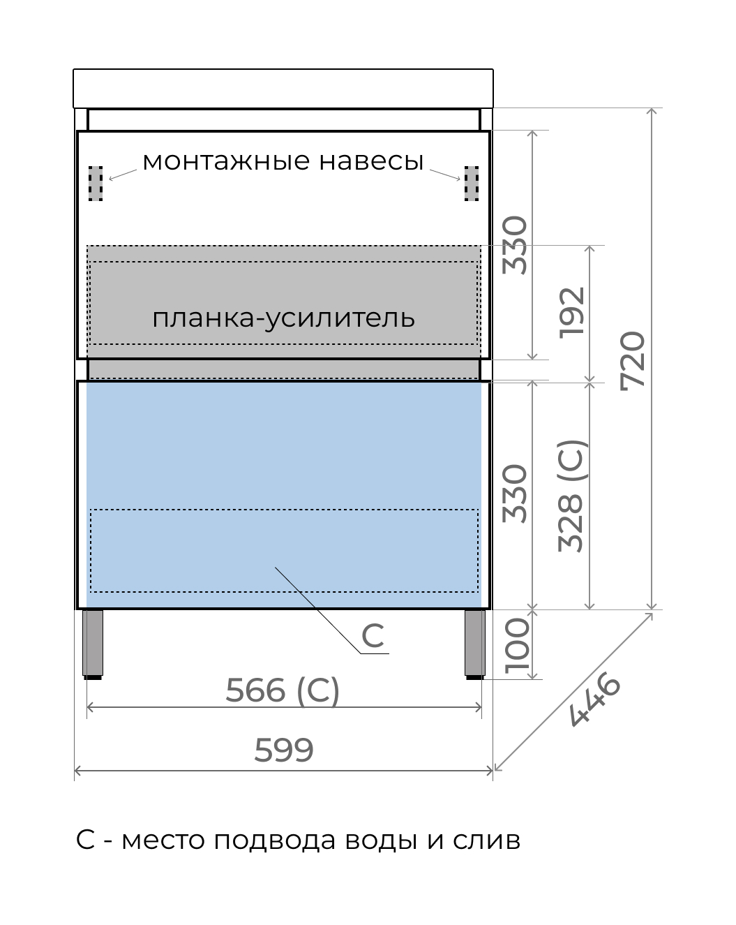 Мебель для ванной Style Line Манхэттен 60 см напольная, белый матовый