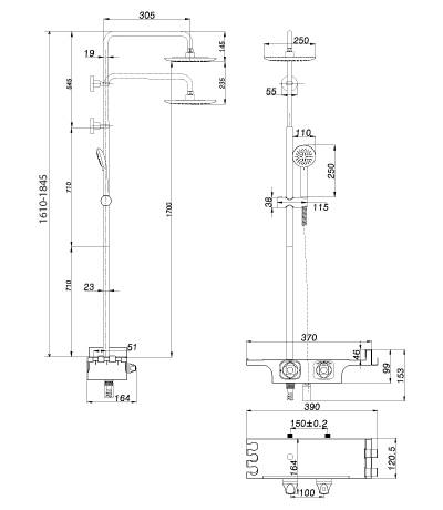 Душевая стойка Lemark Tropic LM7008C термостат, белый