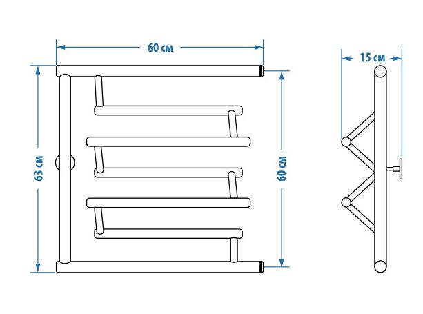 Полотенцесушитель водяной Energy Prima 60x60 см