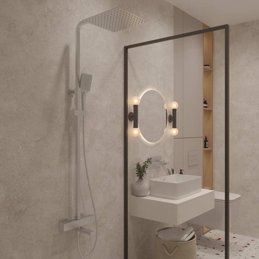 Душевая стойка Oliveeka D-Line OL-739901-CR с термостатом, хром
