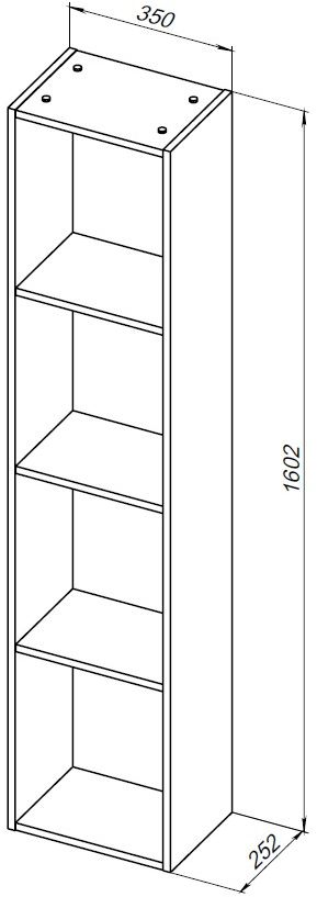Шкаф-пенал Allen Brau Paris 35 см открытый, папирус матовый 1.360006.PWM